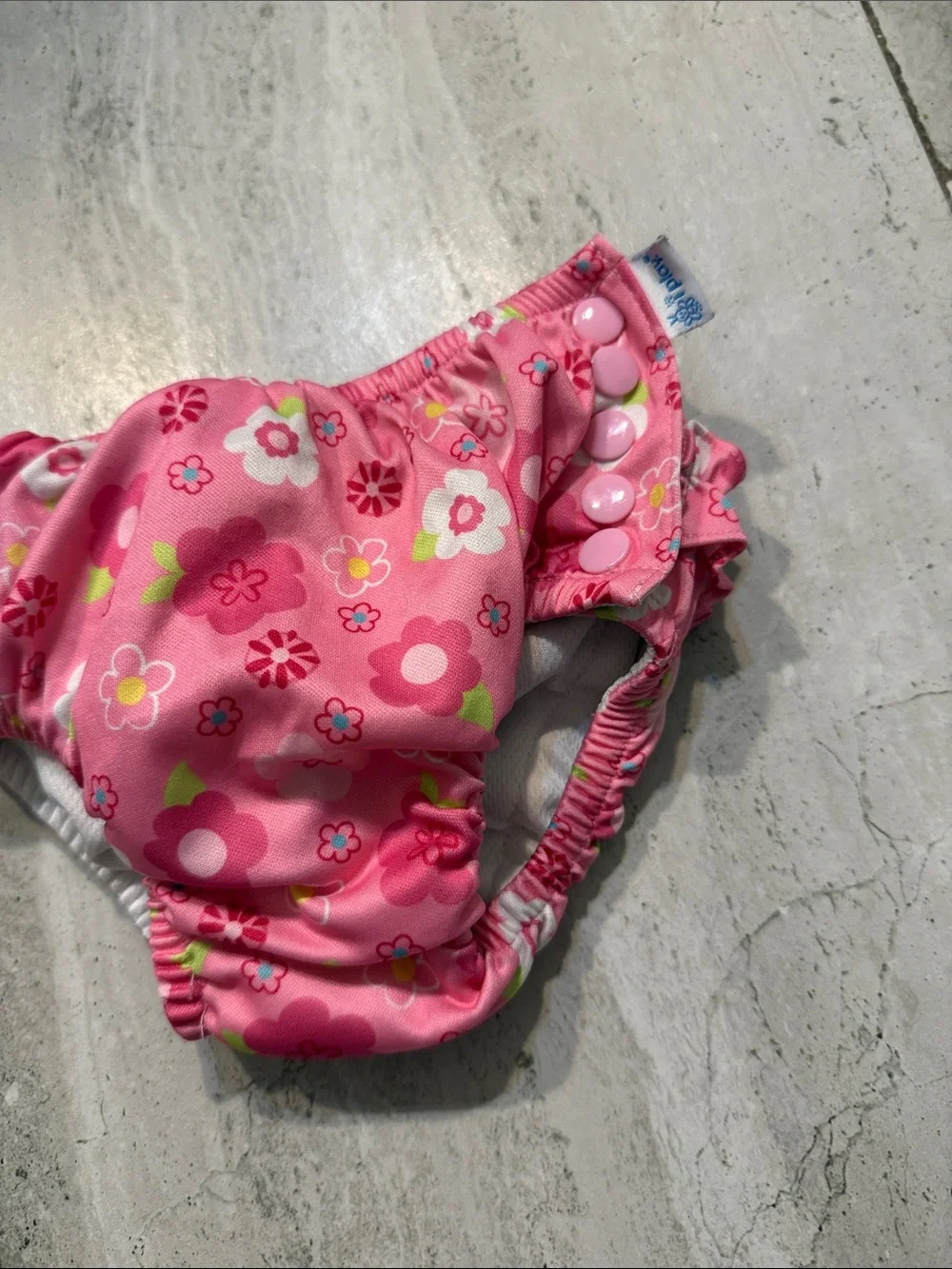 Pink Floral Reusable Swim Diaper Cover for Kids